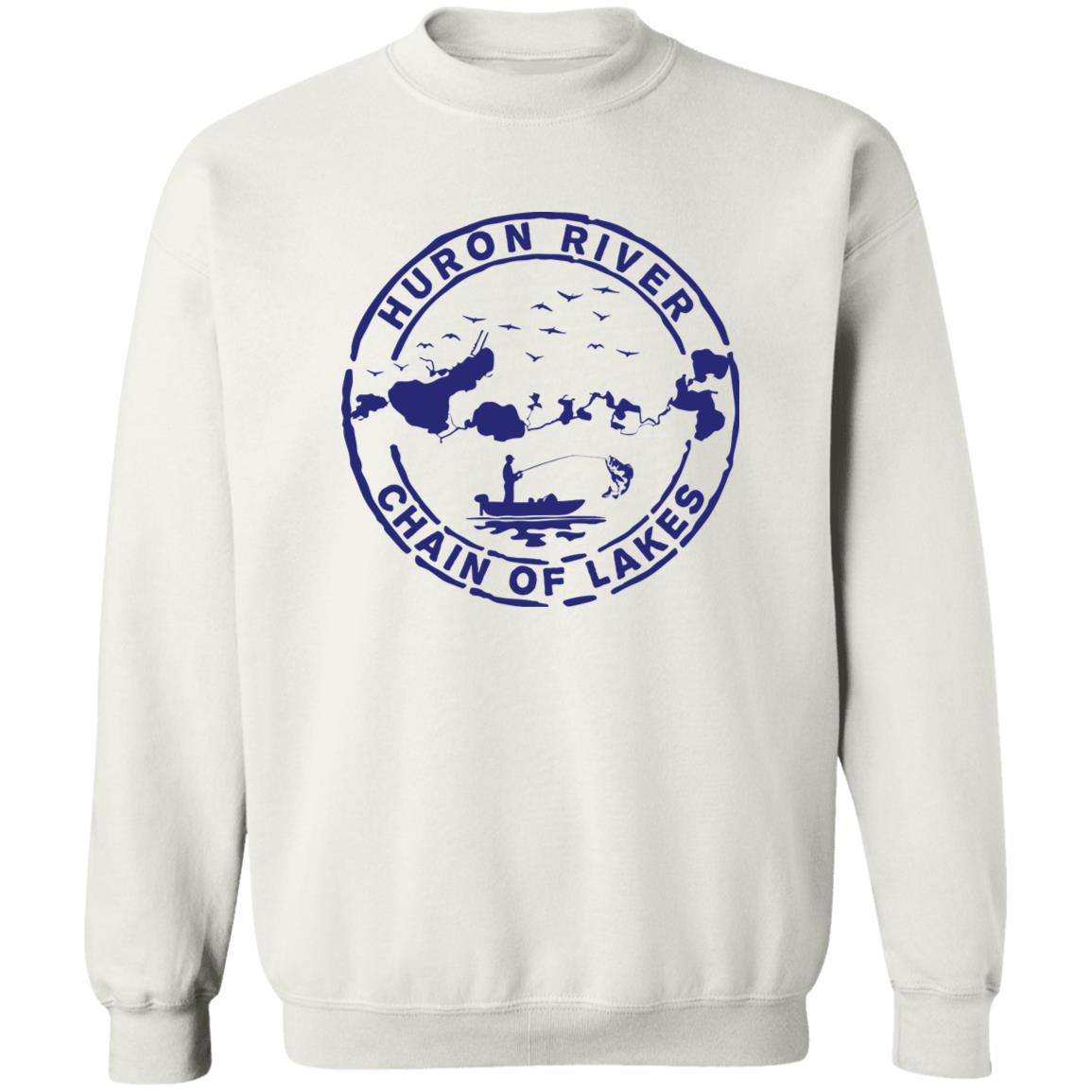 HRCL Fishing Logo Navy - G180 Crewneck Pullover Sweatshirt