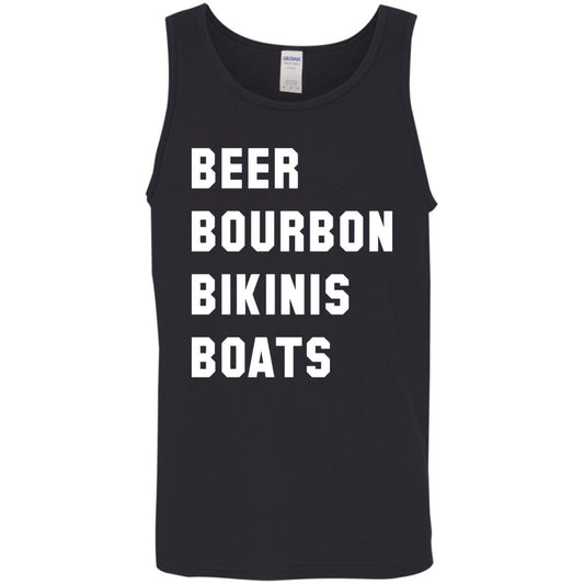 HRCL FL - Beer Bourbon Bikinis Boats - 2 Sided G520 Cotton Tank Top 5.3 oz.