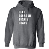 ***2 SIDED***  HRCL FL - Beer Bourbon Bikinis Boats - 2 Sided G185 Pullover Hoodie