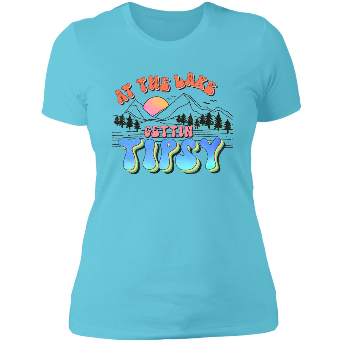 At the Lake Gettin' Tipsy HRCL LL 2 Sided NL3900 Ladies' Boyfriend T-Shirt