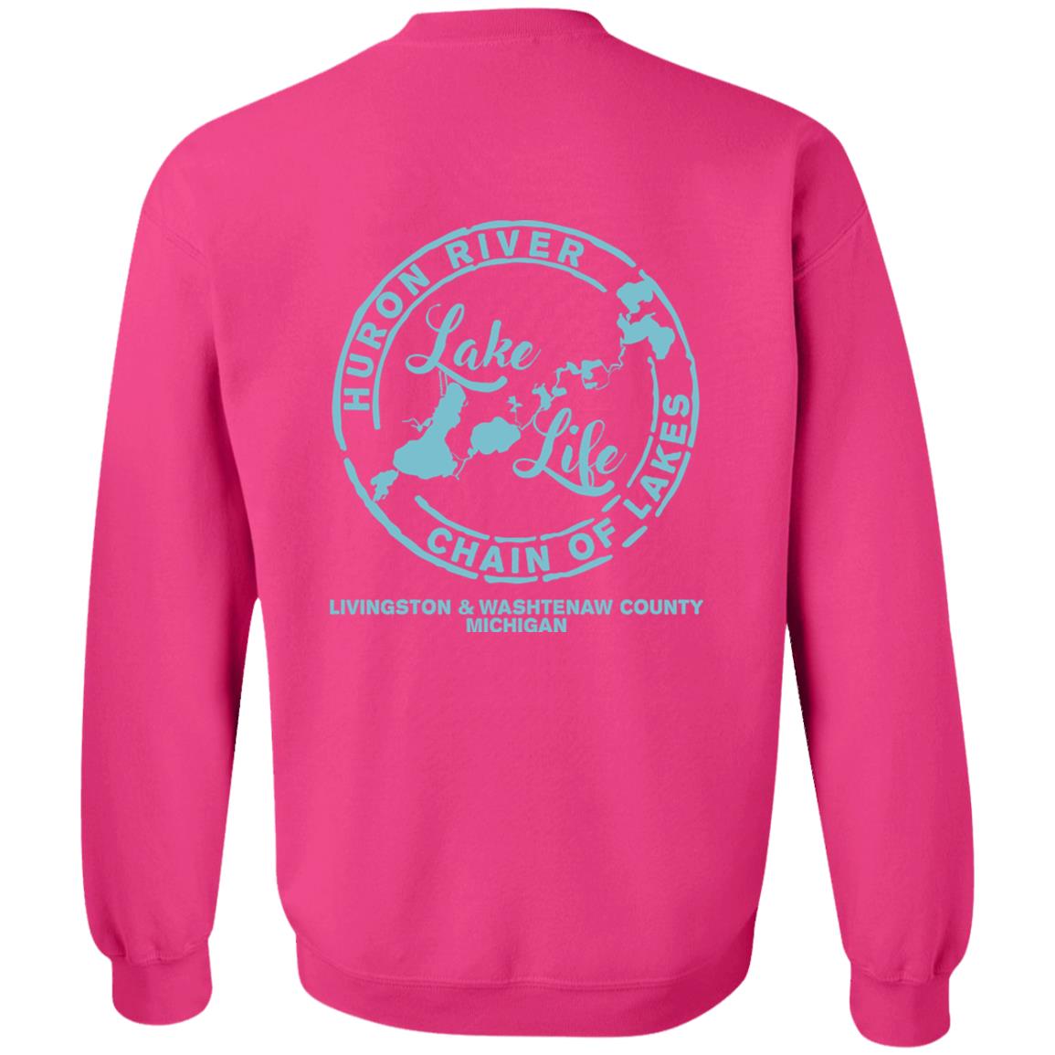***2 SIDED***  Living the Dream at the Lake HRCL LL 2 Sided G180 Crewneck Pullover Sweatshirt