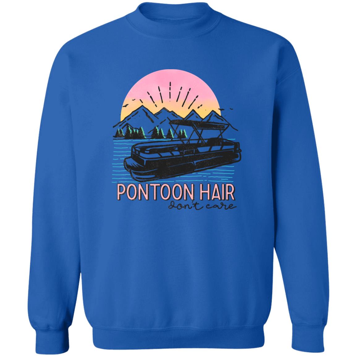 ***2 SIDED***  Pontoon Hair HRCL LL 2 Sided G180 Crewneck Pullover Sweatshirt