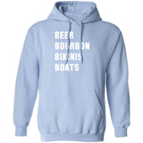 ***2 SIDED***  HRCL FL - Beer Bourbon Bikinis Boats - 2 Sided G185 Pullover Hoodie