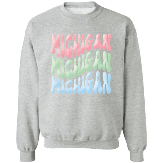 Michigan - Pastel Colors G180 Crewneck Pullover Sweatshirt