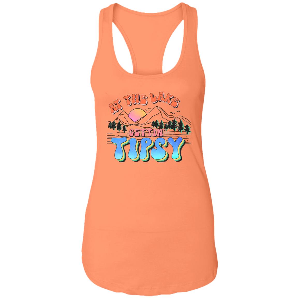 ***2 SIDED***  At the Lake Gettin' Tipsy HRCL LL 2 Sided NL1533 Ladies Ideal Racerback Tank