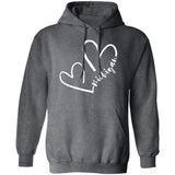 Michigan Hearts - White G185 Pullover Hoodie