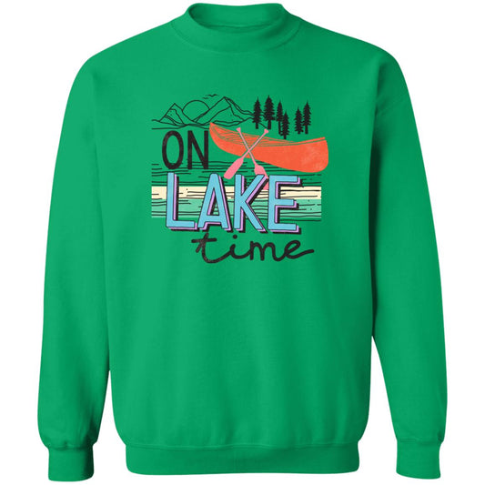 ***2 SIDED***  On Lake Time HRCL LL 2 Sided G180 Crewneck Pullover Sweatshirt