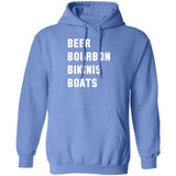 ***2 SIDED***  HRCL FL - Beer Bourbon Bikinis Boats - 2 Sided G185 Pullover Hoodie