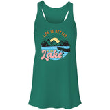 ***2 SIDED***  Life is Better at the Lake HRCL LL 2 Sided B8800 Flowy Racerback Tank