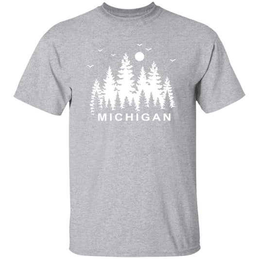 Michigan Pintrees - White G500B Youth 5.3 oz 100% Cotton T-Shirt