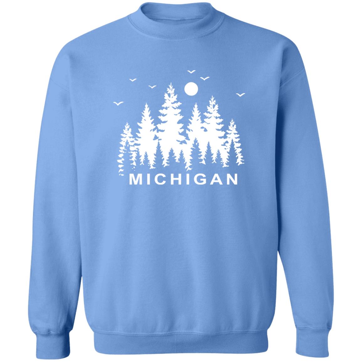 Michigan Pintrees - White G180 Crewneck Pullover Sweatshirt