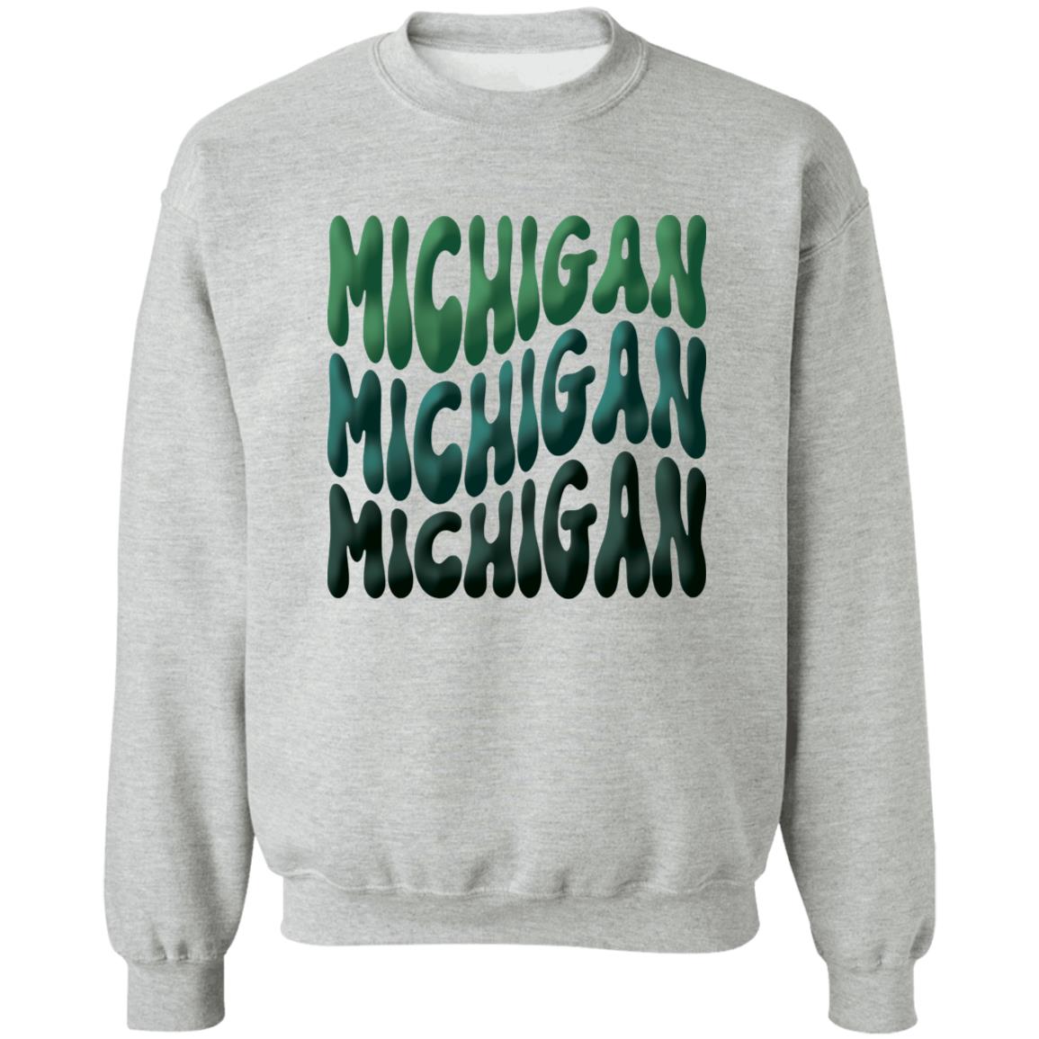 Michigan - Green Colors G180 Crewneck Pullover Sweatshirt