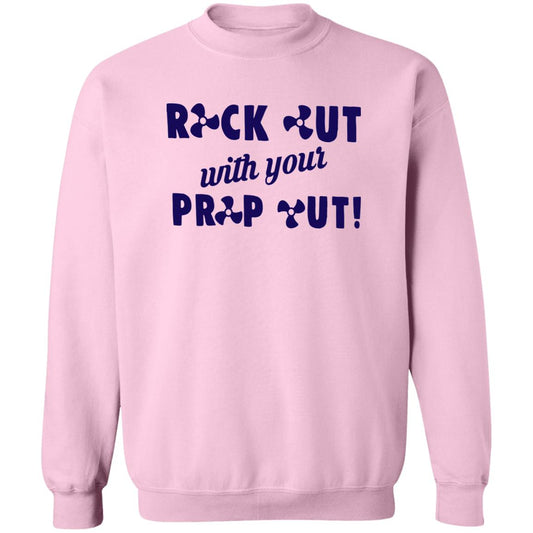 ***2 SIDED***  HRCL FL - Navy Rock Out with your Prop Out - 2 Sided G180 Crewneck Pullover Sweatshirt