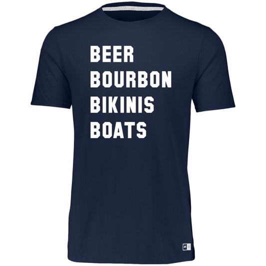 HRCL FL - Beer Bourbon Bikinis Boats - 2 Sided 64STTM Essential Dri-Power Tee
