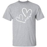 Michigan Hearts - White G500B Youth 5.3 oz 100% Cotton T-Shirt