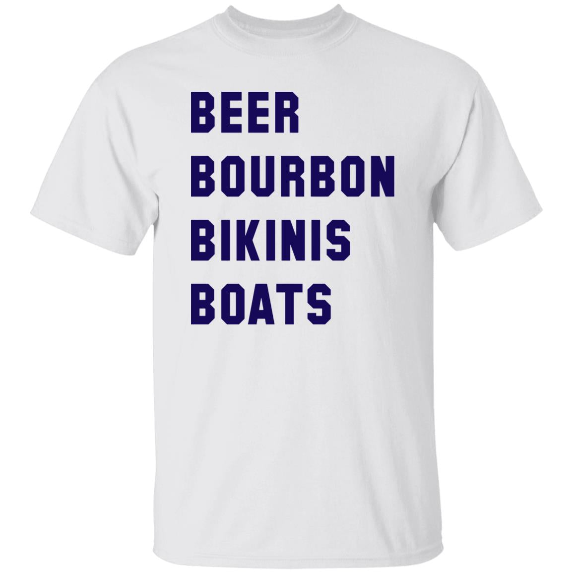 HRCL FL - Navy Beer Bourbon Bikinis Boats - 2 Sided G500 5.3 oz. T-Shirt