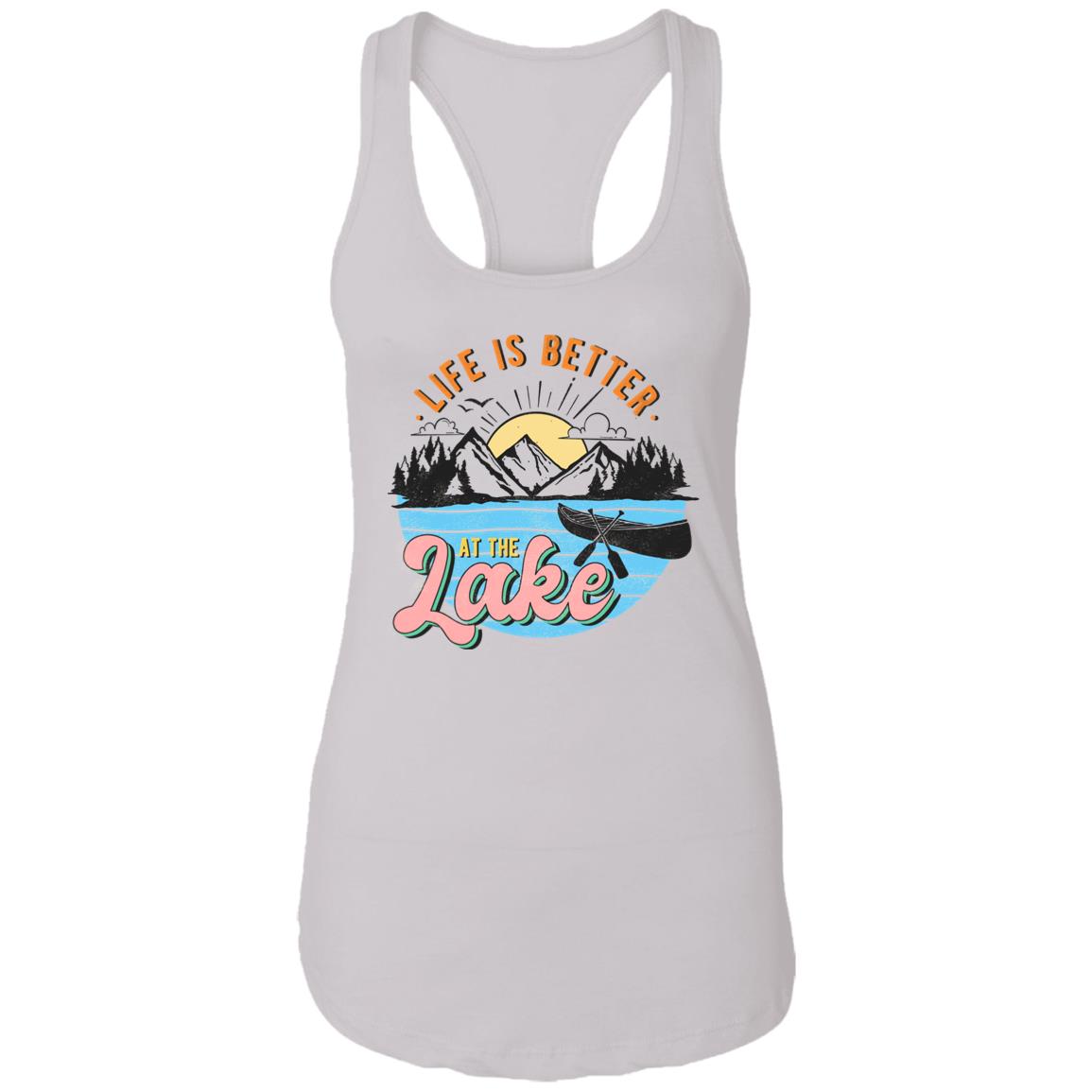 ***2 SIDED***  Life is Better at the Lake HRCL LL 2 Sided NL1533 Ladies Ideal Racerback Tank