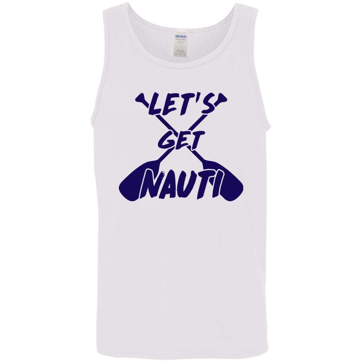 ***2 SIDED***  HRCL FL - Navy Lets Get Nauti - 2 Sided G520 Cotton Tank Top 5.3 oz.