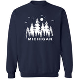 Michigan Pintrees - White G180 Crewneck Pullover Sweatshirt