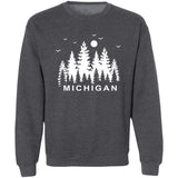 Michigan Pintrees - White G180 Crewneck Pullover Sweatshirt