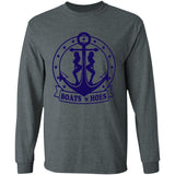 ***2 SIDED***  HRCL FL - Navy Boats N Hoes - 2 Sided G540 LS T-Shirt 5.3 oz.