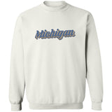 Michigan Retro Blue G180 Crewneck Pullover Sweatshirt