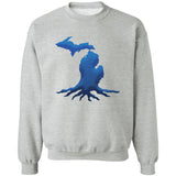 Michigan Roots Blue G180 Crewneck Pullover Sweatshirt