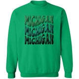 Michigan - Green Colors G180 Crewneck Pullover Sweatshirt