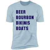 ***2 SIDED***  HRCL FL - Navy Beer Bourbon Bikinis Boats - 2 Sided NL3600 Premium Short Sleeve T-Shirt