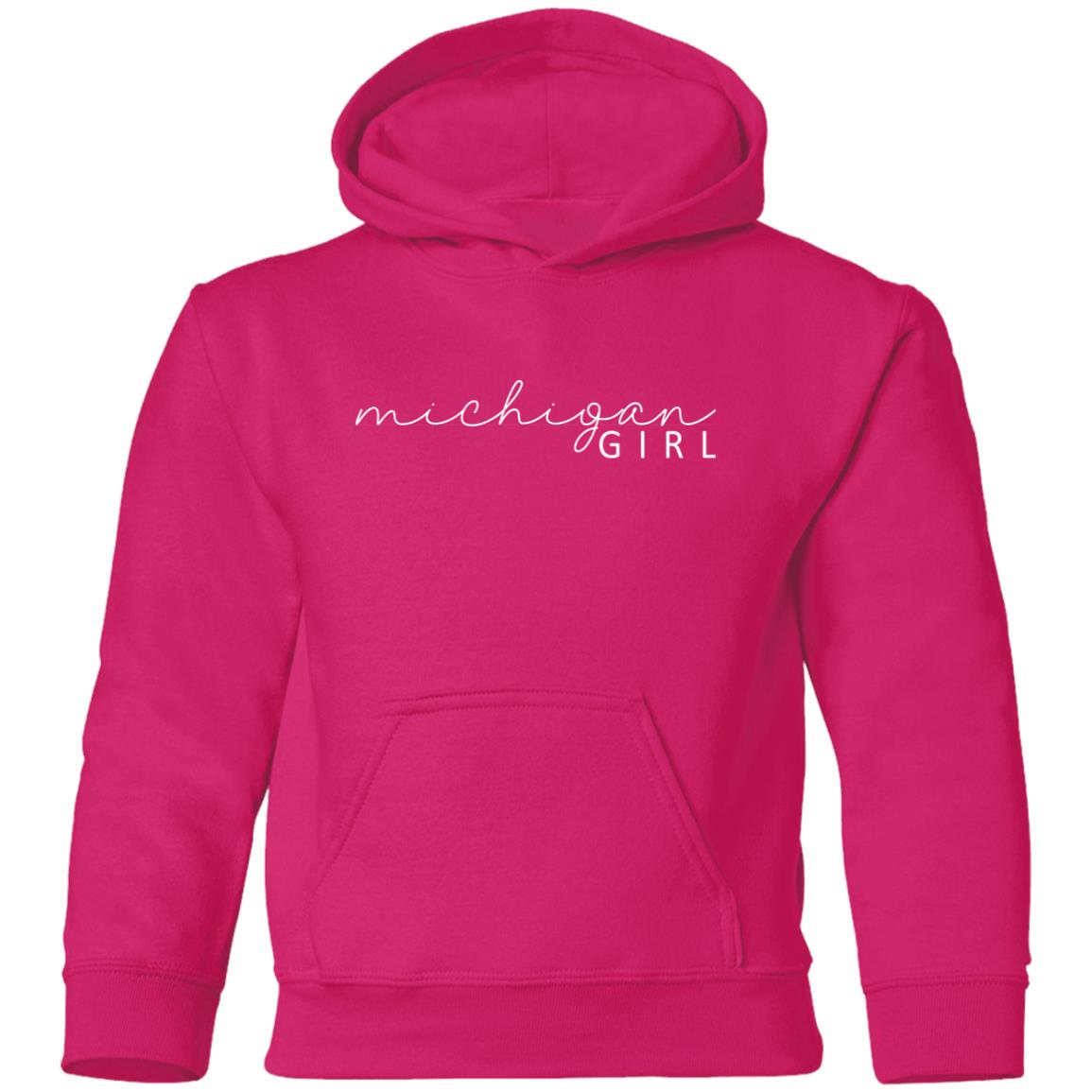 Michigan Girl - White G185B Youth Pullover Hoodie