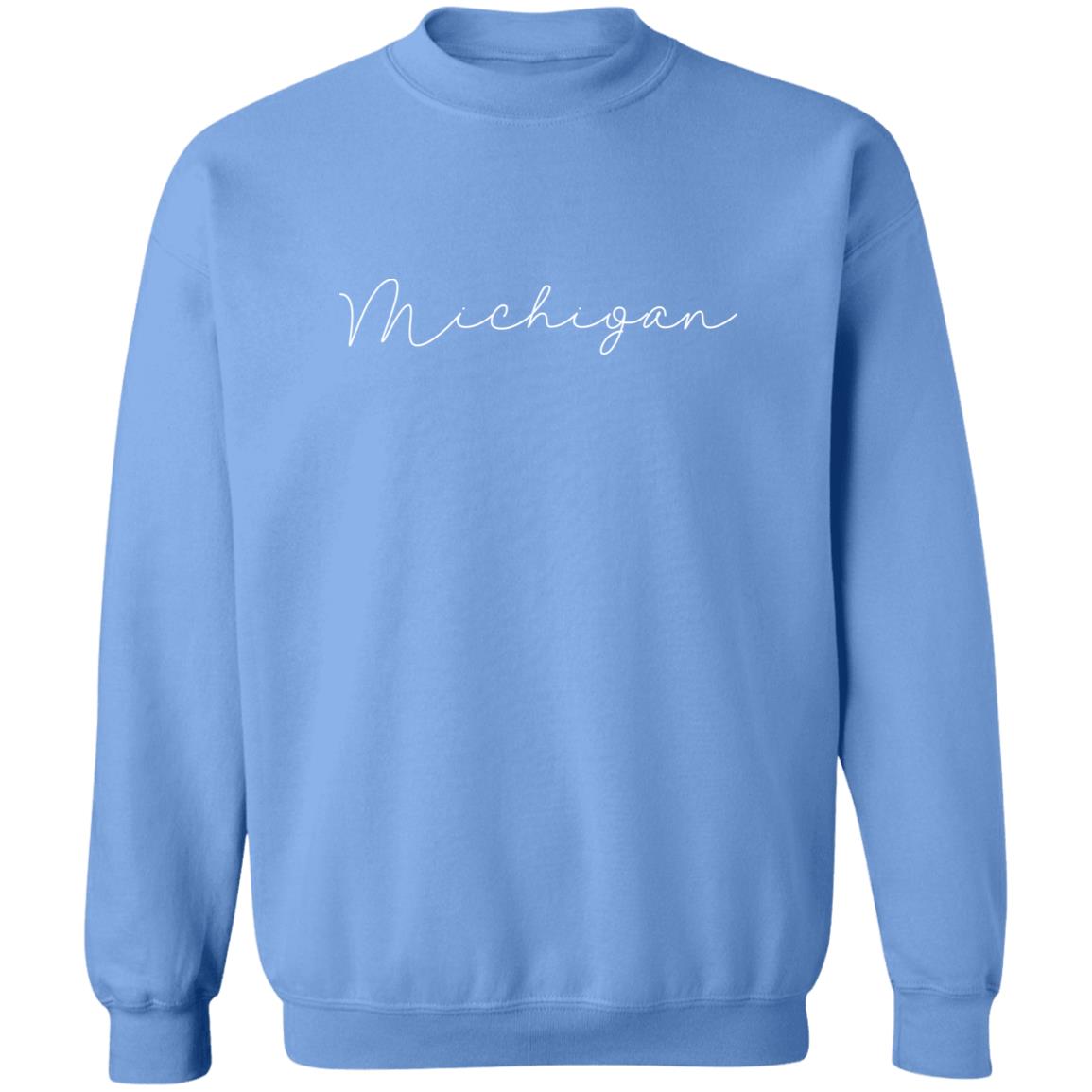 Michigan - Skinny - White G180 Crewneck Pullover Sweatshirt