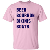 HRCL FL - Navy Beer Bourbon Bikinis Boats - 2 Sided G500 5.3 oz. T-Shirt