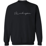 Michigan - Skinny - White G180 Crewneck Pullover Sweatshirt
