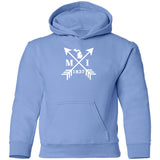 MI Arrows - White G185B Youth Pullover Hoodie
