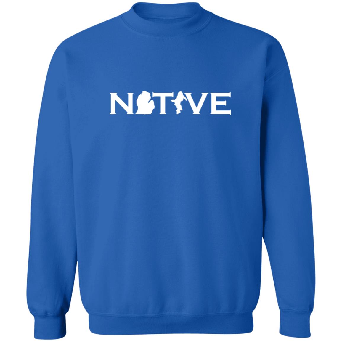 MI Native - White G180 Crewneck Pullover Sweatshirt