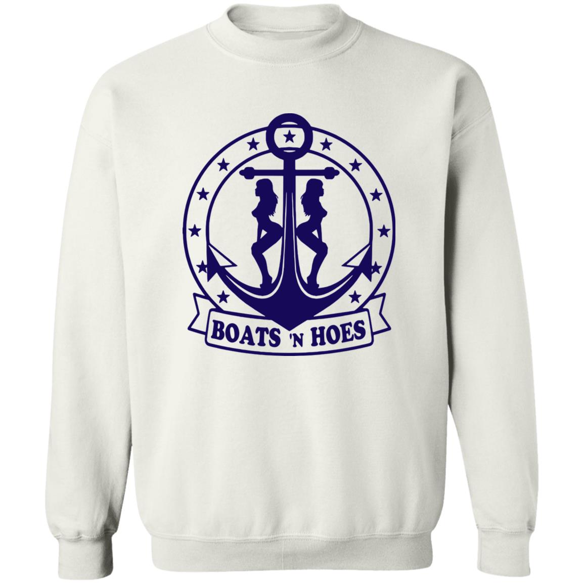 ***2 SIDED***  HRCL FL - Navy Boats N Hoes - 2 Sided G180 Crewneck Pullover Sweatshirt