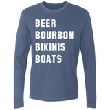 HRCL FL - Beer Bourbon Bikinis Boats - 2 Sided NL3601 Men's Premium LS