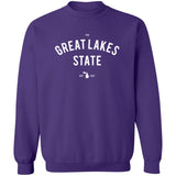 The Great Lakes State - White G180 Crewneck Pullover Sweatshirt