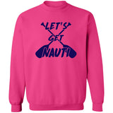 ***2 SIDED***  HRCL FL - Navy Lets Get Nauti - 2 Sided G180 Crewneck Pullover Sweatshirt
