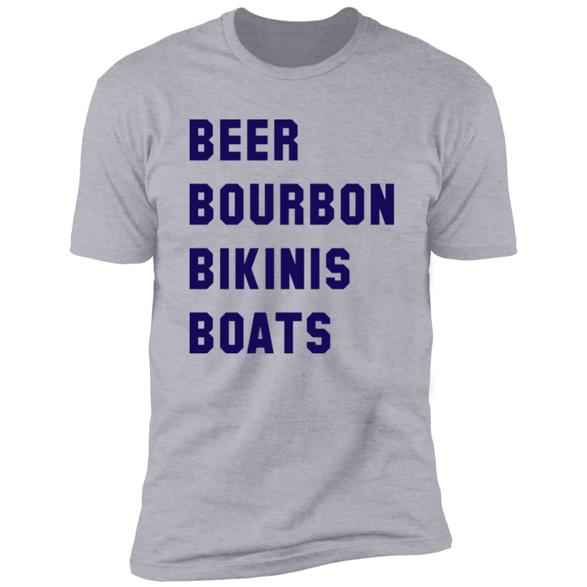 ***2 SIDED***  HRCL FL - Navy Beer Bourbon Bikinis Boats - 2 Sided NL3600 Premium Short Sleeve T-Shirt