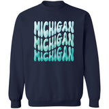 Michigan - Turquoise Colors G180 Crewneck Pullover Sweatshirt