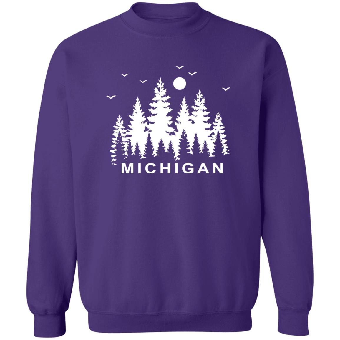 Michigan Pintrees - White G180 Crewneck Pullover Sweatshirt