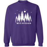 Michigan Pintrees - White G180 Crewneck Pullover Sweatshirt