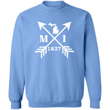 MI Arrows - White G180 Crewneck Pullover Sweatshirt