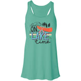 ***2 SIDED***  On Lake Time HRCL LL 2 Sided B8800 Flowy Racerback Tank