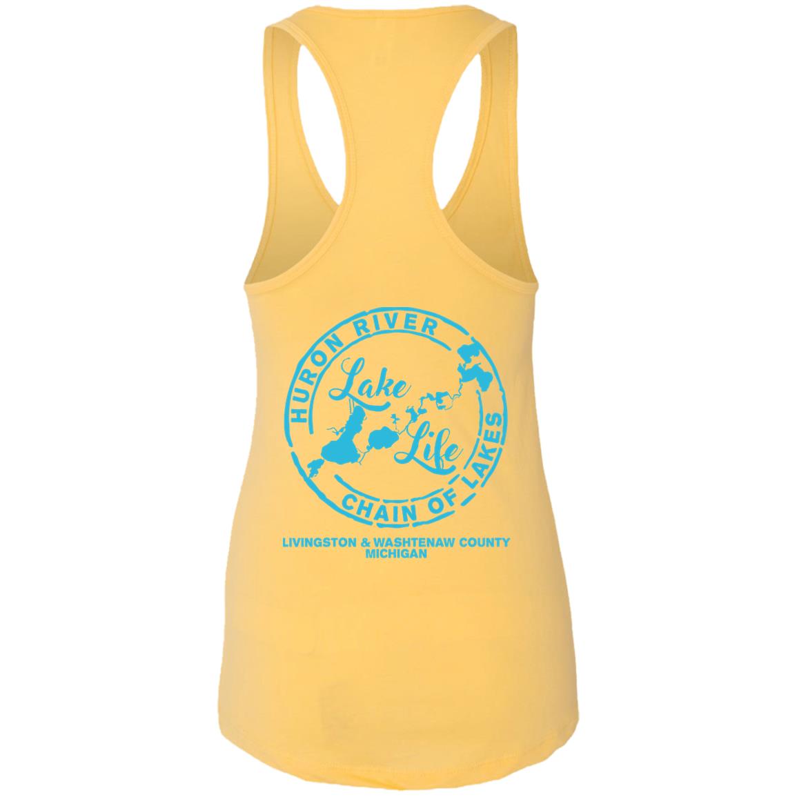 ***2 SIDED***  The Lake is My Happy Place HRCL LL 2 Sided NL1533 Ladies Ideal Racerback Tank