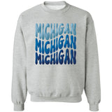 Michigan - Blues  Colors G180 Crewneck Pullover Sweatshirt
