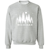 Michigan Pintrees - White G180 Crewneck Pullover Sweatshirt