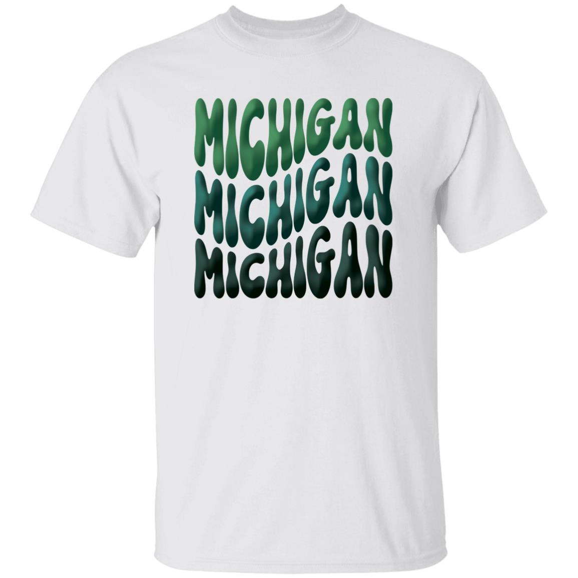 Michigan - Green Colors G500B Youth 5.3 oz 100% Cotton T-Shirt