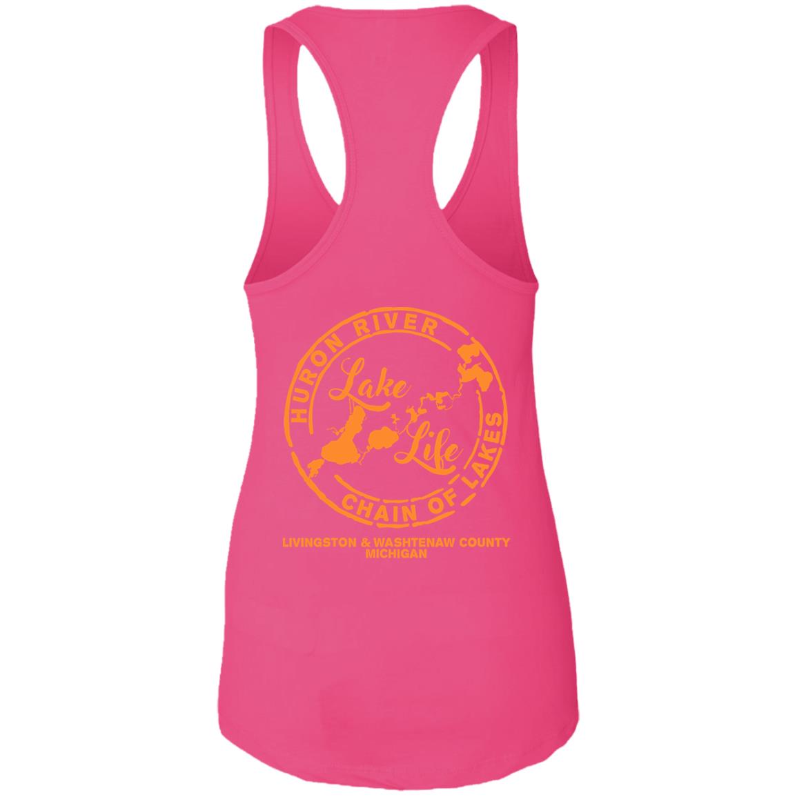 ***2 SIDED***  Life is Better at the Lake HRCL LL 2 Sided NL1533 Ladies Ideal Racerback Tank